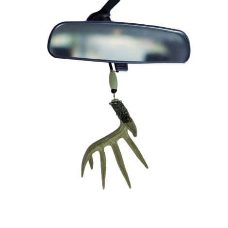 Authentic Antler Rearview Mirror Charm for hunter, gift for family. Realistic, hand-painted, no movement. Good luck!