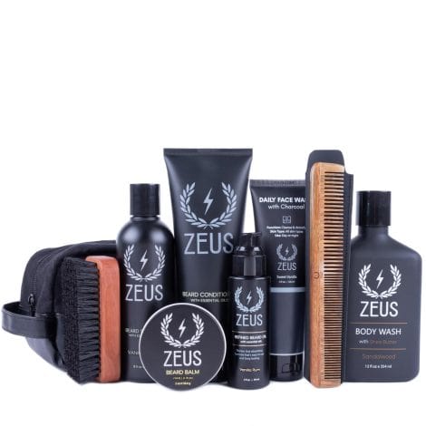 ZEUS Deluxe Beard & Body Care Kit – Complete High-Quality Beard Care & Grooming Set for Men (Vanilla Rum)