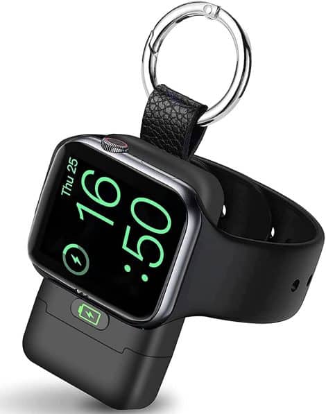 Smart Keychain Power Bank – Wireless Charger for Apple Watch on the Go by HUOTO, 1400mAh.