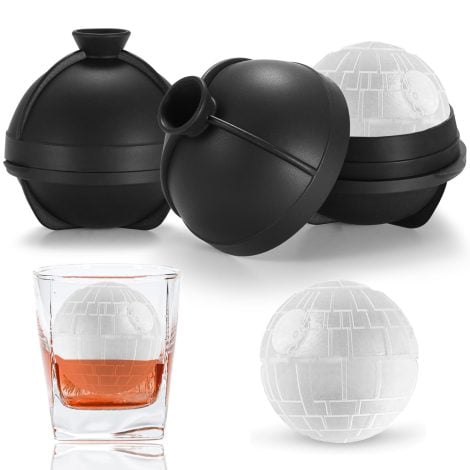 3D Death Star Ice Mold, Fun Star Wars Gift for Adults, 2.5″ Silicone Round Ice Tray for Drinks.