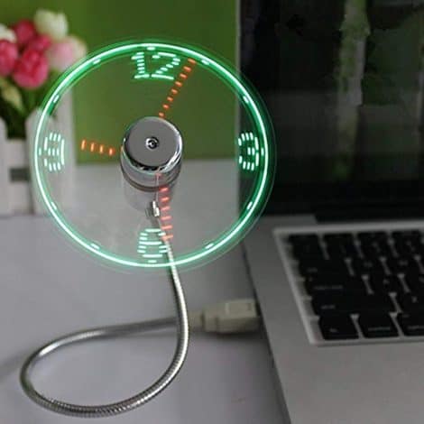 ONXE USB Clock Fan – Keep cool while checking the time with this LED fan. Perfect stocking stuffer, 1-year warranty.