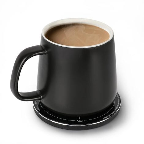 APEKX Wireless Charging Mug Warmer: Stay cozy and enjoy your coffee at the perfect temperature with this sleek black device for home and office.