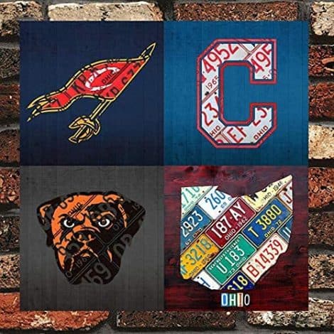 Vintage Ohio Sports Fan Metal Sign for Man Cave, Garage, or Bar – Dazouxu Cleveland Collection 12″x12″