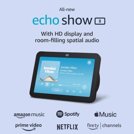 New Echo Show 8 (3rd Gen, 2023) | Enhanced audio, smart hub, and Alexa | Charcoal.