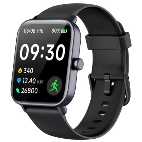 Gydom Fitness Tracker: Alexa, Phone Calls, 1.8″ Tracker and Smartwatch, Health Monitoring, 100 Sports Modes, Waterproof.