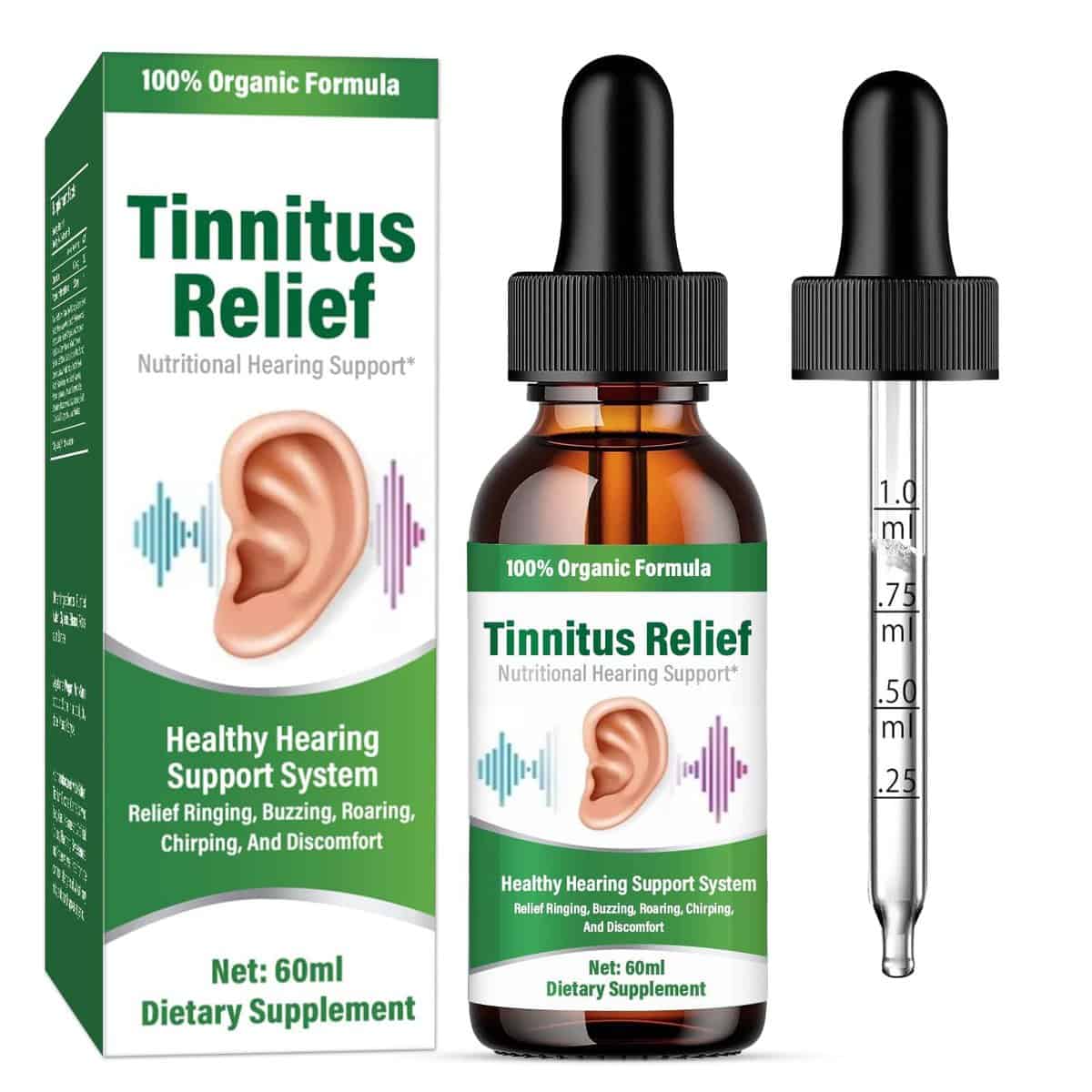 TUHIMO Tinnitus Relief for Ringing Ears, Natural Formula Tinnitus Treatment, Ear Ringing Relief Drops, Tinnitus Oil Effectively Improve Hearing for Men & Women