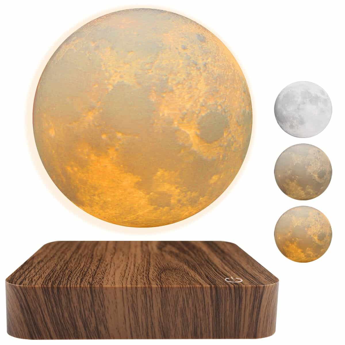 Levitating Moon Lamp, Magnetic Floating Moon Lamp Spinning Luna Night Light with 3 Color Modes, for Home Office Desk Decor, Bedroom Unique Lamps, Cool Tech Gadgets Gift for Women Kids