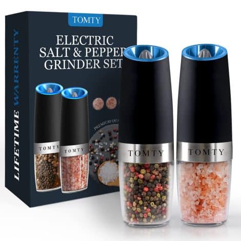 Electric salt and pepper grinders, perfect for women who have it all, grill masters, and kitchen enthusiasts.