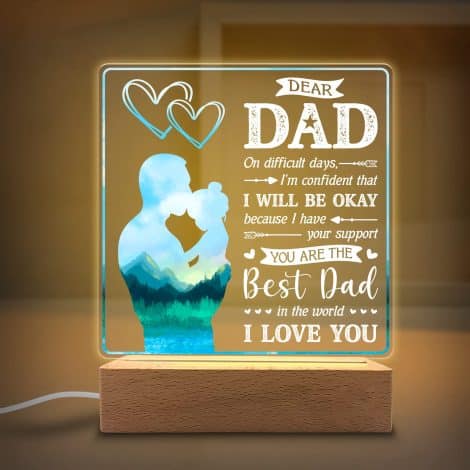 KITCHENVOY Acrylic Night Light: Perfect Gift for Dad on Father’s Day, Christmas, or Birthday from Child.