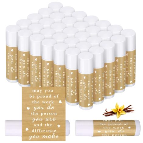 Bulk set of Demissle Thank You Lip Balms – perfect leaving or farewell gifts for coworkers.