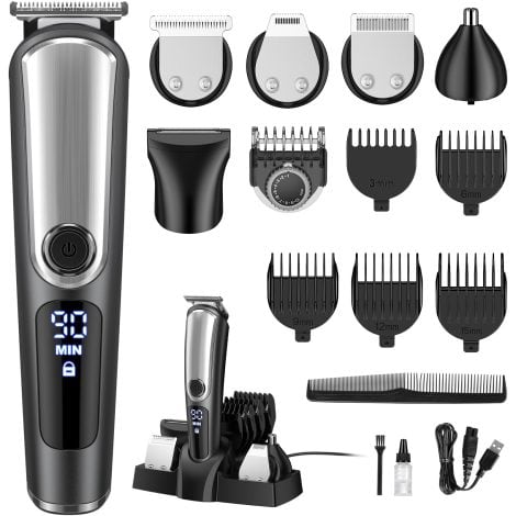 Men’s All-in-One Grooming Kit: Cordless Hair Clippers, Beard Trimmer, Waterproof Razor, Perfect Gift for Men.