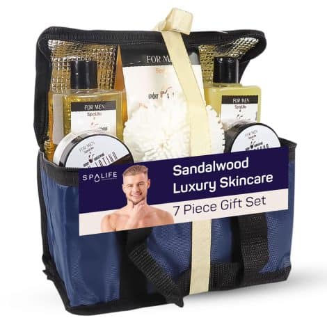 SpaLife Men’s Sandalwood Spa Set – Complete Kit for Energizing and Refreshing Your Skin