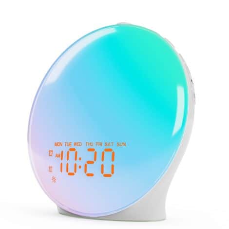 Sunrise Alarm Clock: Perfect sleep aid for kids and heavy sleepers. Upgraded with full screen, dual alarm, and more.