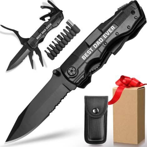 ZAVIT Best Dad Ever Multitool Knife – Thoughtful gifts for dad from kids. Perfect for Christmas, birthdays, and Father’s Day.