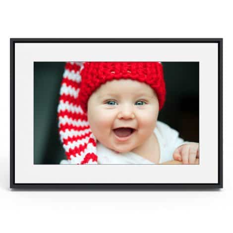 10-inch Touch Screen Wi-Fi Picture Frame allows you to receive text message photos. Stay connected with friends and family!