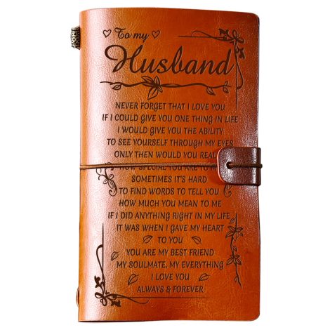 PRSTENLY Leather Journal: Thoughtful Christmas Gift for Hubby. Refillable 140 Pages. Ideal for Father’s Day, Anniversary, Birthday.