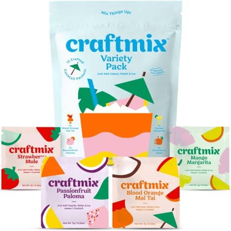 Craftmix Variety Pack: Enjoy 12 refreshing Skinny Cocktail Mixers & Mocktails! Non-alcoholic, vegan, low-carb, and delicious.