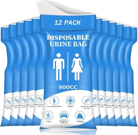 DIBBATU Travel Urine Bag for Traffic Jams, Camping, Hiking. Disposable, Unisex and Portable – 12/24 Pcs.