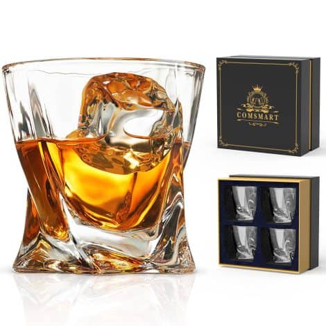 Luxurious Whiskey Glass Set (4 pcs) in an Elegant Box – Perfect for Enjoying Scotch, Bourbon, and More