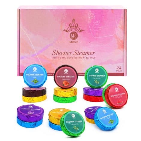 MR MIRYE Shower Steamers Aromatherapy – 24-Pack 6 Scents Shower Steamers with Essential Oils. Ideal Christmas Gifts.