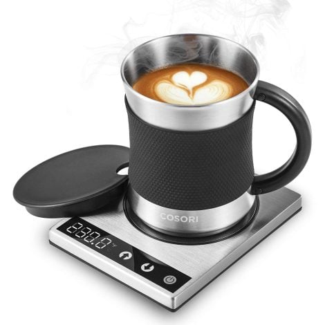 COSORI Mug Warmer & Mug Set for Desk, keeps coffee hot, perfect gift, easy temperature control.