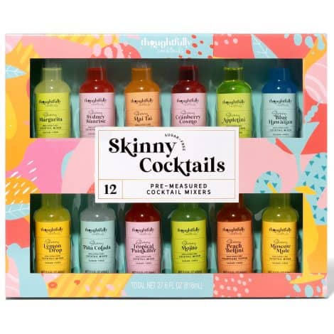 Cocktail Mixer Set with 12 Vegan and Vegetarian Flavors including Margarita and Moscow Mule (Alcohol Free).