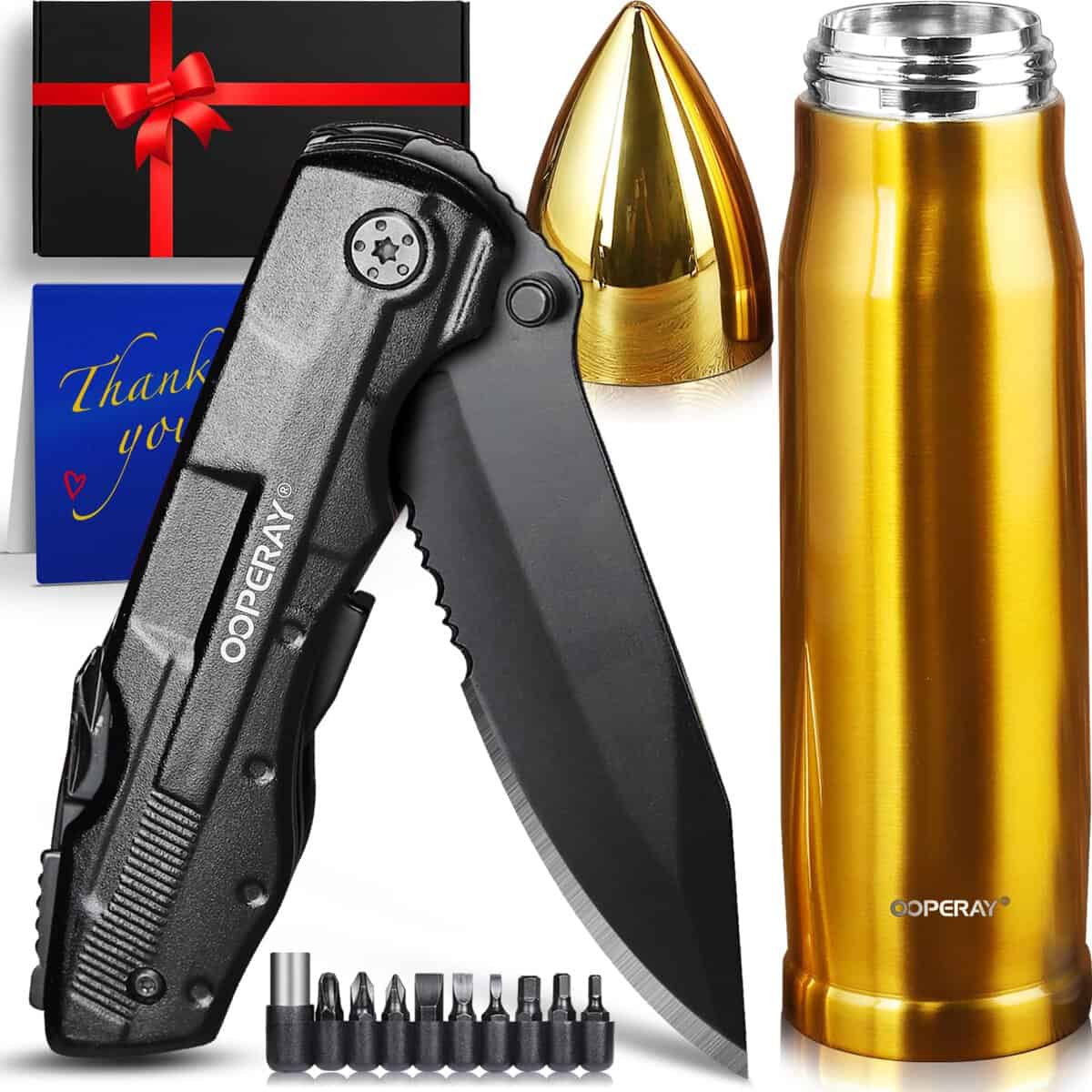 OOPERAY Christmas Stocking Stuffers for Men, Tumbler Multitool Knife Set, Gifts for Men Him Dad, Birthday Gifts for Men Husband Brother Boyfriend, Mens Gifts Idea, Gifts for Men Who Have Everything