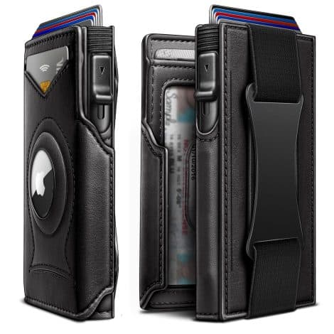 Aireon Slim Wallet with Apple AirTag: A trendy gift for men, perfect for keeping money in the front pocket.