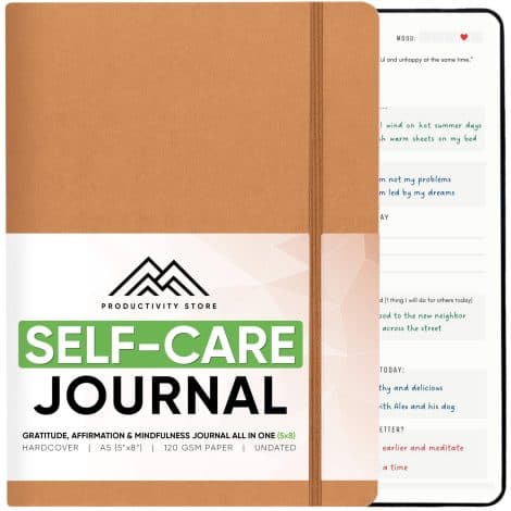 Premium All-In-One Gratitude, Self Care, Mindfulness, and Mental Health Journal for Women and Men – A5 Size Journal