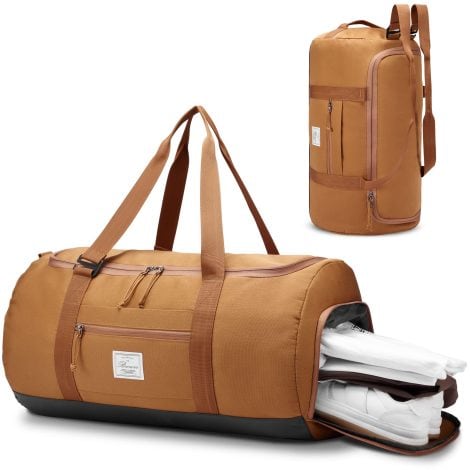 Large 65L Travel Duffle Bag for Men with Shoe Compartment – Perfect for Travel and Sports.