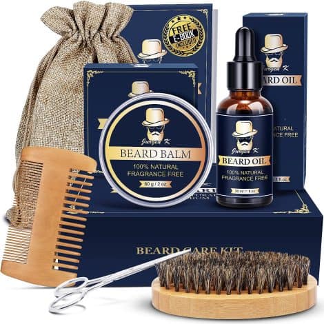 Jurgen K Men’s Beard Kit – Perfect Gift Ideas for Him, Anniversary, Birthday, Father, Brother, Friend – Stocking Stuffers