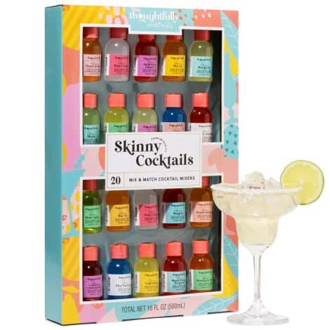 Blend and Enjoy: Skinny Cocktail Mixer Set – 20 Glass Bottles with Vegan/Vegetarian Sugar-Free Options (No Alcohol).