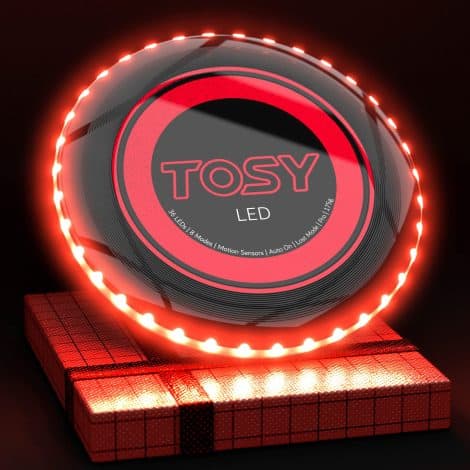 The TOSY Flying Disc is a bright, rechargeable frisbee with colorful lights – a fun gift for any occasion.