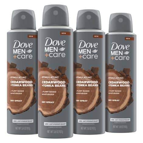 Dove Men+Care Cedarwood & Tonka Beans Deodorant for Men, 48-hour Protection, Naturally Moisturizing, 3.8 oz.