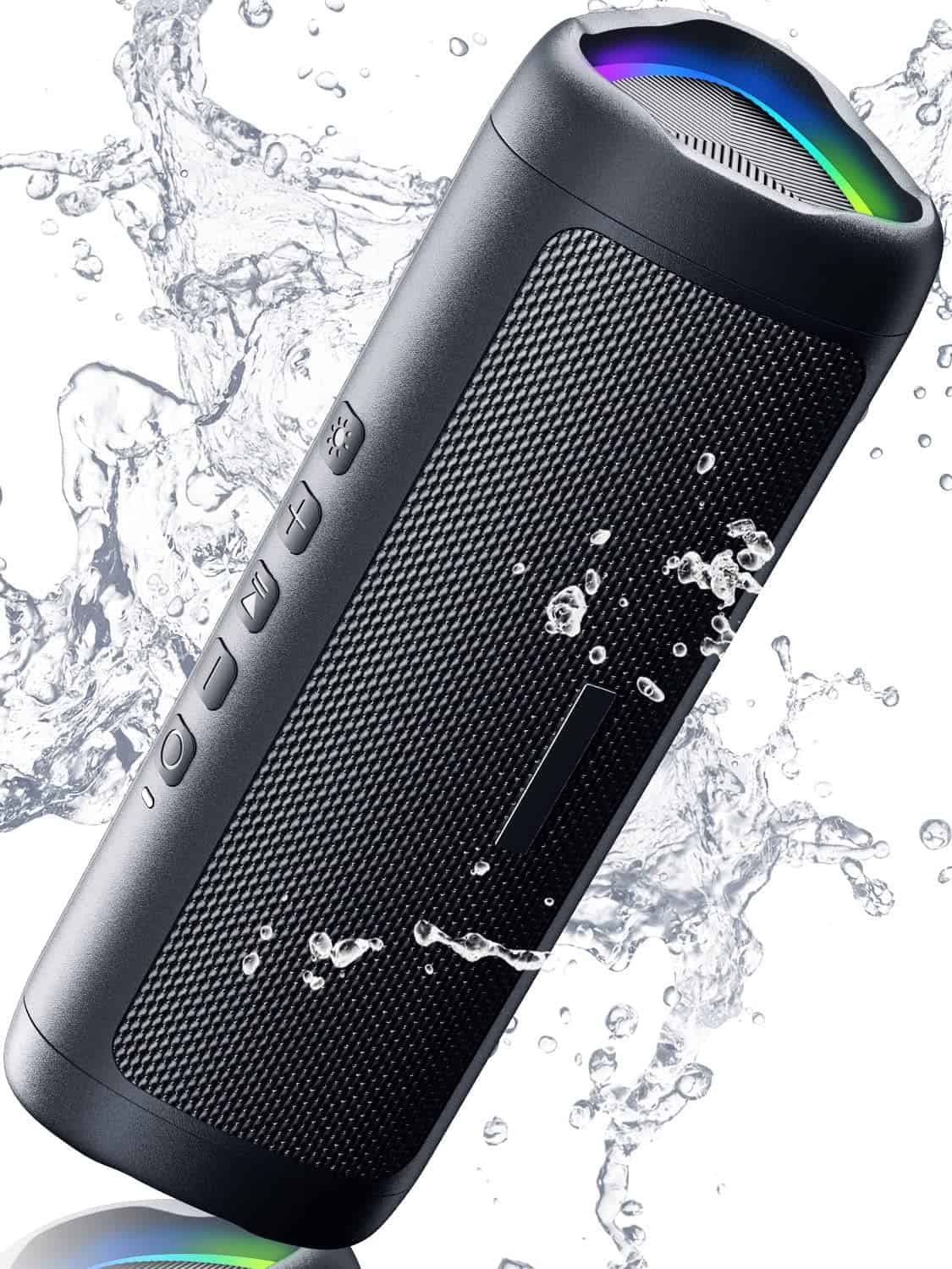 Bluetooth Speaker with HD Sound, Portable Wireless, IPX5 Waterproof, Up to 24H Playtime, TWS Pairing, BT5.3, for Home/Party/Outdoor/Beach, Electronic Gadgets, Birthday Gift (Black)