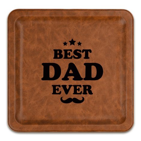 Unique leather tray for Dad, perfect as Christmas or birthday gift, and ideal for new dads.