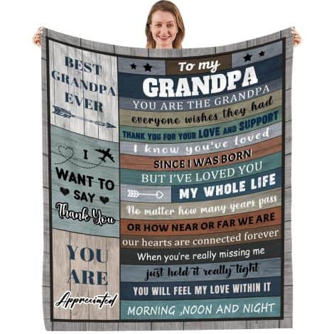 Warm and Cozy Grandpa Throw Blanket – Perfect for Father’s Day, birthdays, Christmas, or any occasion!