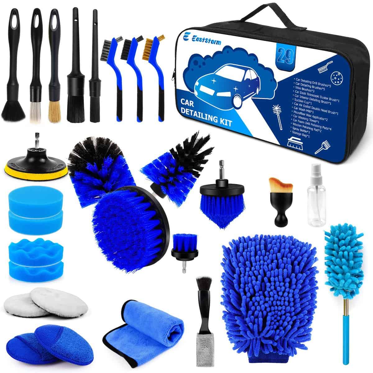 24 PCS Car Cleaning Kit, Car Detailing Kit, Car Washing Kit, Upgrade Car Detail Brush Set for Cleaning Interior, Wheels, Exterior, Cleaning Kits Gift for Men