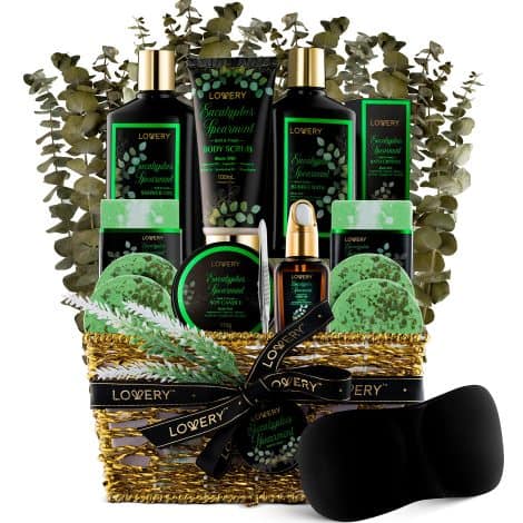 Christmas Eucalyptus Spearmint Bath Set: Ultimate Home Spa Experience with Mint Scent. Perfect 17Pc Holiday Gift!