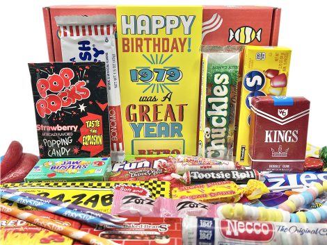 1979 Retro Candy Box: Perfect nostalgic birthday gift for 44-year-olds who love childhood treats.