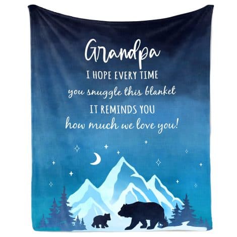 60″x50″ Julazy Grandpa Gifts Blanket – Perfect Grandfather Gifts from Grandkids, Ideal Throw Blanket for Best Granddad.