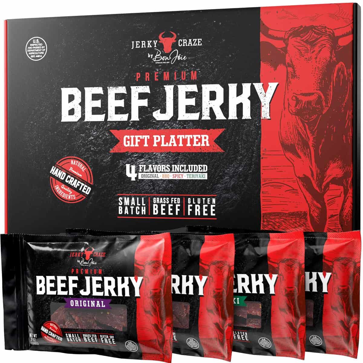 Jerky Gift for Men - Beef Jerky Gift Baskets for Men - Make the Perfect Christmas Holiday Healthy Food Gifts For Dad, Husband, Father, Grandpa, Boyfriend or Brother - Beef Jerky Variety Pack