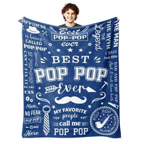 Lcobion Pop Pop Gifts: Show your love to Grandpa with this special and cozy throw blanket!