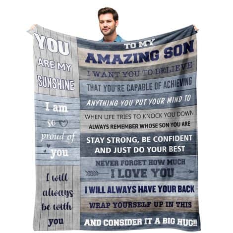 “Son’s Treasure Blanket – Unforgettable Son Gifts – Perfect for Birthdays, Graduation & Special Occasions”