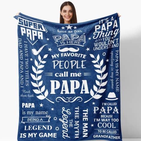 Grandpa’s Haven: Cozy 50″X60″ Blanket, Top-Notch Unique Gifts for Birthday, Grandpa Appreciation, Grandchildren’s Love.